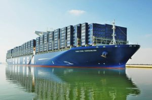 Logistics BusinessThe CMA CGM KERGUELEN, CMA CGMs largest vessel, crosses the Suez Canal,  intersection between Asia, Africa and Europe, for the first time