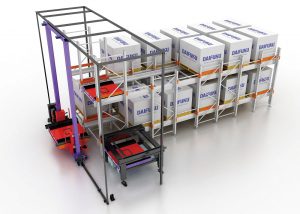 Logistics BusinessDAIFUKU presented new storage and retrieval machine with shuttle rack