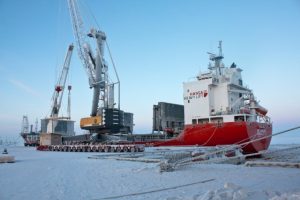 Logistics BusinessTramp Carrier Navigates Western Boundary Of Northern Sea Route