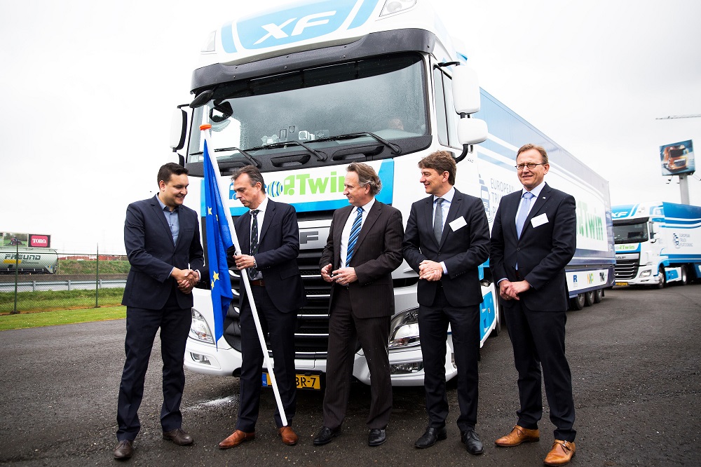 Logistics BusinessNXP Semiconductors N.V and DAF Trucks have successfully demonstrated self-driving technologies in automated trucks. The demonstration is part of the European Truck Platooning Challenge, an event organised by the Dutch Ministry of Infrastructure and the Environment, that has trucks driving in columns (platooning) on public roads from several European cities to the Netherlands. The challenge is designed to bring autonomous platooning one step closer to implementation by showcasing economic, traffic management and safety advantages. It also addresses the need for legislation and standardisation of Intelligent Transportation Systems (ITS) across Europe, as current rules and regulations regarding speed and distance vary between countries.
<br></noscript><br>
Under the EcoTwin consortium, NXP, DAF, TNO and Ricardo joined forces to make this demonstration possible. The core of the EcoTwin technology setup is a sophisticated vehicle-to-vehicle (V2V) communications solution, RoadLINK, developed by NXP. It uses the wireless communications standard IEEE 802.11p combined with NXP radar technology to empower the trucks within the platoon to securely exchange information in real time and automatically brake and accelerate in response to the lead truck. The high speed of communication and responsiveness of NXP RoadLINK technology allows extremely tight distances and truly synchronous driving between the platooning DAF Trucks: To demonstrate autonomous acceleration and braking, the planned distance between the vehicles is slated for 0.5 seconds  which, when traveling at 80 kph (50 mph), translates to a distance of only 10 metres (30 feet). The responsiveness of the trailing truck within the platoon is estimated at 25 times faster than the average human reaction time of o
ne second – saving critical time in case of emergency braking.
<br><br>
The RoadLINK communication system designed by NXP is built into the mirrors of the DAF Trucks participating in the platoon. The redundant NXP V2V system design with four secure channels ensures extremely reliable communication. In addition to providing the platooning commands, it provides real time video and bi-directional audio communication between the two vehicles. The audio allows the drivers to talk to each other without relying on other communication channels, such as cellular networks. Furthermore, the V2V powered camera in the lead truck streams what it sees to the driver in the trailing truck, providing a clear look at the road ahead.
<br><br><i>
Were honoured to be part of the European Truck Platooning Challenge as a key partner and provider of the secure vehicle-to-vehicle and radar technologies for the DAF trucks  DAF and other truck platoons will use our technology to complete their journey safely and effectively, </i>said Torsten Lehmann, senior vice president of Car Infotainment and Driver Assistance for NXP. <i>As a clear industry leader in driving adoption of Vehicle-to-X technologies, NXP is helping to improve fuel efficiency, emissions, safety, and traffic flow in the European Union, while avoiding accidents and saving lives.
</i><br><br>
“It goes without saying that there is still a lot of continued development required before we can introduce platooning as a new technology on the market,” says Ron Borsboom, member of DAF Trucks’ Board of Management and responsible for product development. “This is definitely not a process that will be complete before 2020. There is still a great deal that has to be sorted out in terms of legislation, liability and acceptance. In conjunction with NXP, TNO, and Ricardo, we will be demonstrating during the European Truck Platooning Challenge that truck platooning is technically possible. This demonstration should pave the way for truck manufacturers to be allowed to carry out further testing of the technology on public roads in order to acquire even more experience. It is now up to politicians to make this possible.”