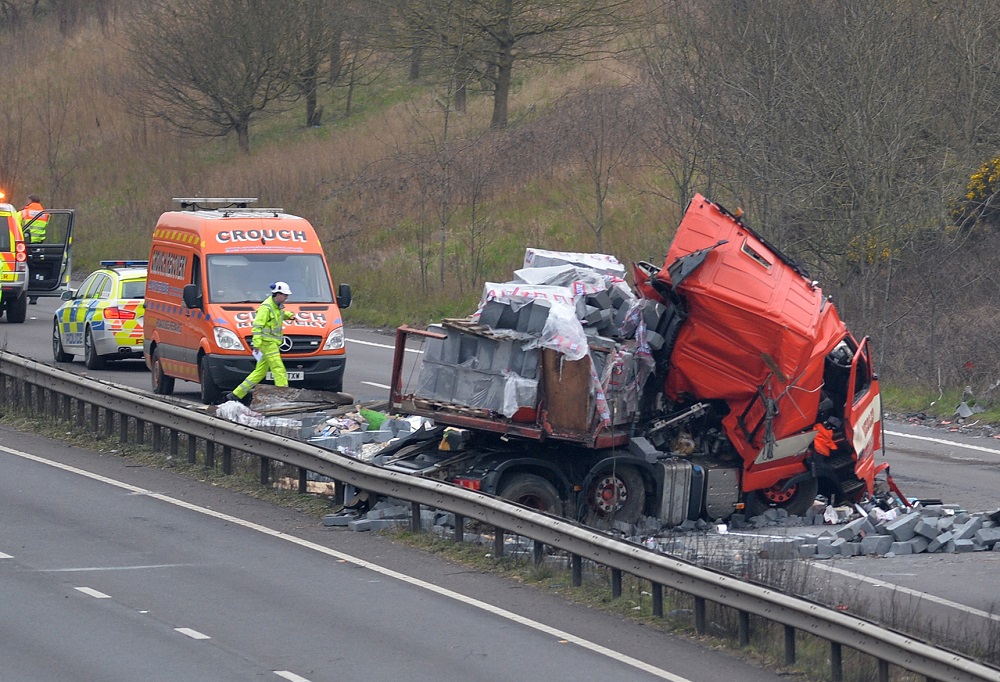 Logistics BusinessPaul Cooling, a driver for J. Medler Haulage of Norwich, has attributed his wellbeing to the design and safety features incorporated in the Volvo cab of the FH tractor unit he was driving following a horrific road traffic accident on 22 March 2016.
<br></noscript><br>
The accident, which happened on the eastbound carriageway of the A14 near Welford in Northamptonshire, saw the nearside of the cab sustain heavy impacts to both front and rear as Paul jack-knifed against the central reservation on what is arguably one of the UKs busiest sections of dual carriageway.
<br><br><i>
After the initial impact I remember trying to jack-knife so as not to cross the central reservation,</i> says Paul. While his actions almost certainly prevented him from crossing into on-coming traffic, they also meant the cab took a significant blow to the rear from his own trailer, which at the time was fully loaded with Thermalite blocks.
<br><br><i>
I have to say I was absolutely amazed at the integrity of the cab after such a big accident,</i> says Paul. <i>Before this accident I really liked Volvo trucks. Now I love them! Theyre the best truck in the world and I honestly believe Im still here thanks to the safe design and build quality of Volvo.</i>
<br><br>
The accident forced the closure of the A14 in both directions for several hours. The westbound carriageway was shut to enable the air ambulance to land in order to attend to Paul.
<br><br>
Paul returned to work just three weeks later with a scar running from above his left eye up across his forehead the only sign of the horror that struck that afternoon. <i>Im as fit as a fiddle now,</i> he says. <i>I had thirty stitches to tidy up the wound to my head, but the scars already healing over and Im just glad to be back at work.
</i><br><br>
Pauls boss and Managing Director at J. Medler Haulage, Dean Medler adds: <i>I have to say I was surprised that Paul walked away with comparatively minor injuries after such a serious accident. We were all delighted when he returned to work within just three weeks. I believe this accident has reassured me and our drivers that Volvo trucks are indeed the safe choice and I am therefore glad that our entire fleet bears the iron mark!</i>
<br><br><i>
Despite the severity of my accident, the cab of the nine-year-old Volvo FH stood up to the impact sufficiently well that, once my seatbelt was released, I was able to exit the cab via the offside door virtually as normal,</i> says Paul. 
<br><br>
As for advice following his accident he adds: Always double-check that youre wearing your seatbelt properly and drive a Volvo!