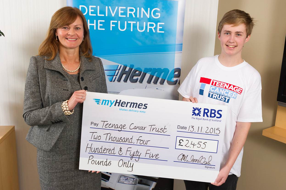 Logistics BusinessHermes Raises 2,455 pounds For Teenage Cancer Trust