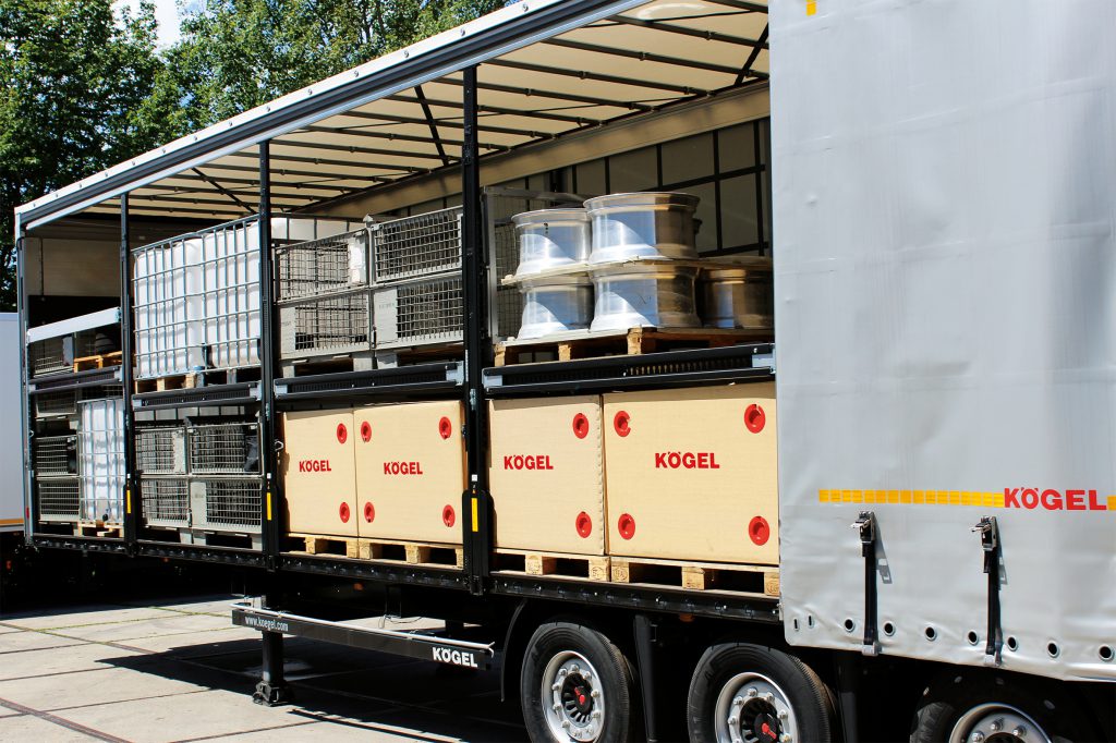 Logistics BusinessDouble pallet bays on curtain-sider semi-trailers