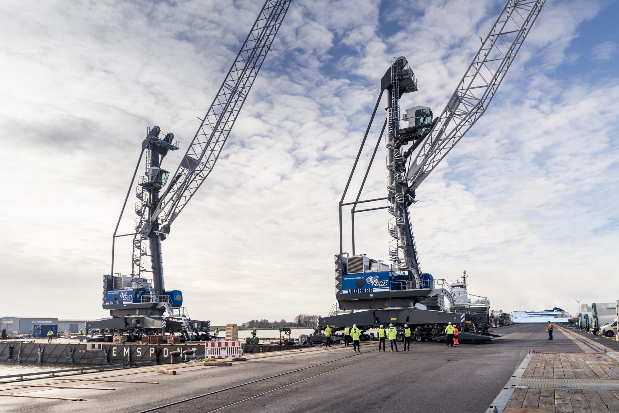 Ems Port Agency Takes Delivery of Two Mobile Harbour Cranes - Logistics ...