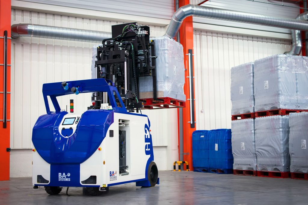 Logistics BusinessBA Systèmes AGV Set for High Production Rate Environments