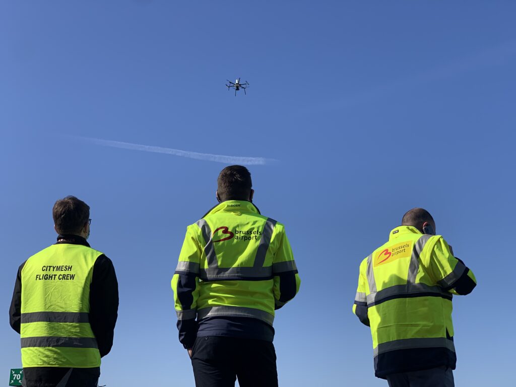 brussels airport drone test