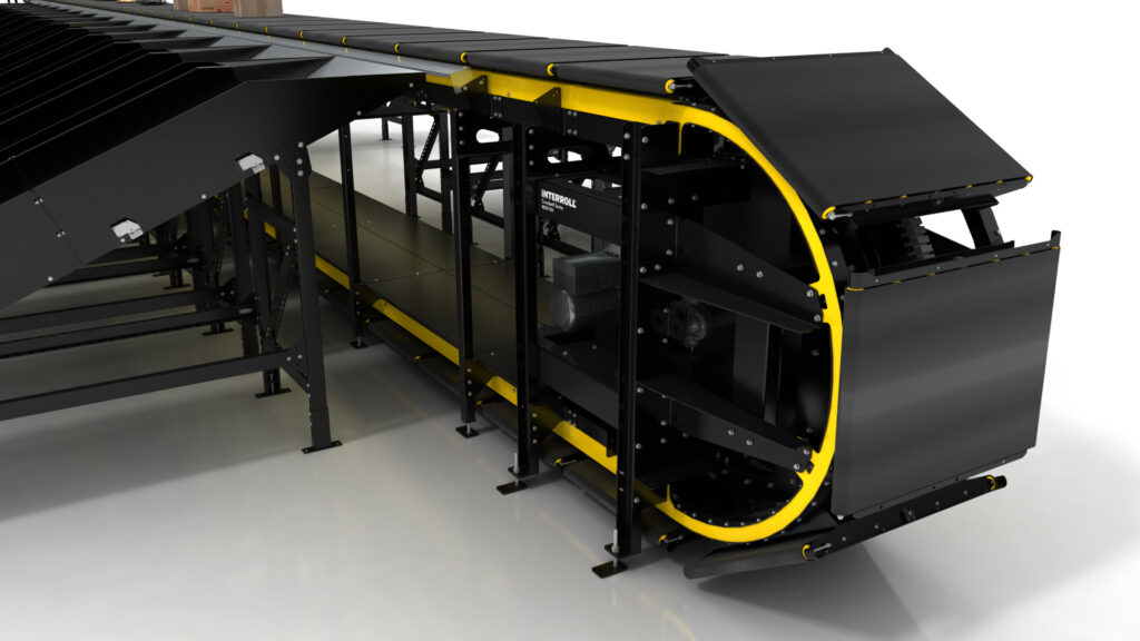 Interroll introduces new vertical crossbelt sorter