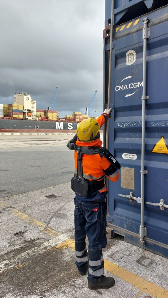 Logistics BusinessExoskeletons Used by Port Employees
